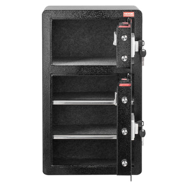 Double Door 4.5 cu.ft Safe Box with Key Lock Password Fireproof Bag Black,organize cash, passports, jewelry, gold, watches and documents
