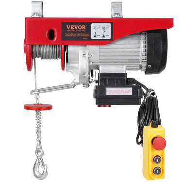 Electric Hoist Crane Winch 1320 lbs 328 ft Wireless & 14 ft Wired Remote