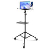 Projector Floor Stand Adjustable Height from 31.3 to 67.3 in, DJ Equipment, Projector Mount with Tray, Ideal for Outdoor Movies, Home and Studio, Max Load Capacity 22 lbs With Wheels, Black
