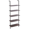 Industrial Square Pipe Shelf 5 Tier 24x11.8in Wall-Mount for Bedroom