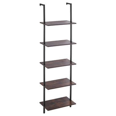 Industrial Square Pipe Shelf 5 Tier 17.3x11.8in Wall-Mount for Bedroom