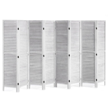Wood Room Divider, 8 Panel Wood Folding Privacy Screen, 66.9 Inches Tall Indoor Louvered Wooden Partition, Portable Decoration Screen, for Room Separation, Home, Office, Restaurant & Bedroom