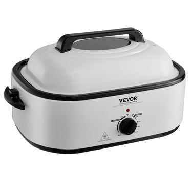 Electric Roaster Oven, 22 QT Turkey Roaster Oven with Self-Basting Lid, 1450W Roaster Oven with Defrost & Warm Function, Adjustable Temp, Removable Pan & Rack, Fits Turkeys Up to 26LBS, White