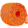 Double Braided Polyester Rope, 3/8 in x 120 ft, 48 Strands, 4000 LBS Breaking Strength Outdoor Climbing Rope, Arborist Rigging Rope for Rock Hiking Camping Swing Rappelling Rescue, Orange/Black