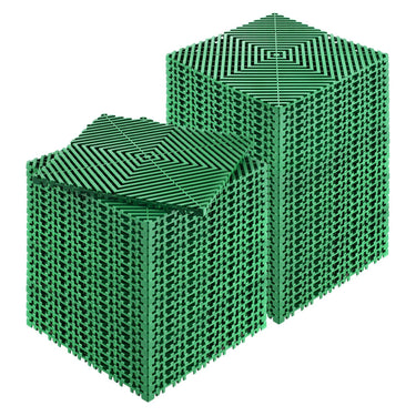 Interlocking Drainage Mat, 10'x10' Modular Interlocking Cushion Durable PP Material, 50 Pcs Splicing Drainage Mats, Non-Slip Drainage Floor Tile and Shower Mat, for Garden, Kitchen, Green