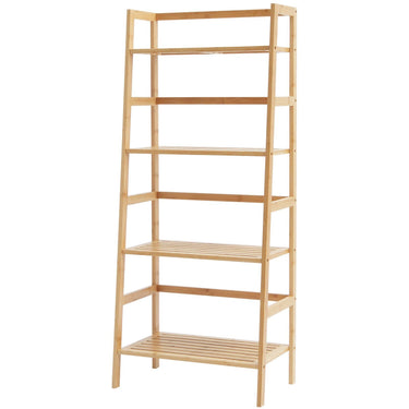 Bamboo Bookshelf 4 Tiers Bamboo Ladder Bookshelf Trapezoid Storage Rack