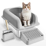 6 in Deep Cat Litter Box Odor-Free Litter Box with Filtering Foot Board