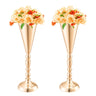 10PCS 43cm/16.9' Tall Wedding Flower Vase Metal Gold Trumpet for Tables