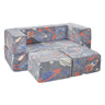 Kids Couch, 4Pcs Toddler Couch Sofa Bed, Kids Chair Seat Playroom Furniture, Child Sectional Sofa with Removable Cover for Kids Girls & Boys, Dark Grey