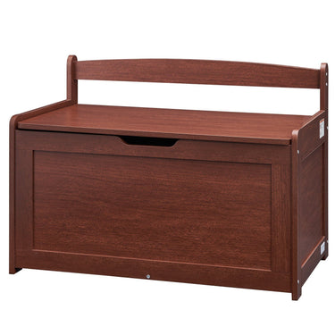 Wooden Toy Chest for Kids, Toddler Toy Storage Box with Flip-Top Lid and Safety Hinge, 32.68 x 17.91 x 24.02 Large Kids Storage Bench for Playroom, Bedroom, Living Room or Entryway, Cherry