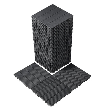 Interlocking Deck Tiles 36 Pack 12"x12" Plastic for Porch Dark Grey