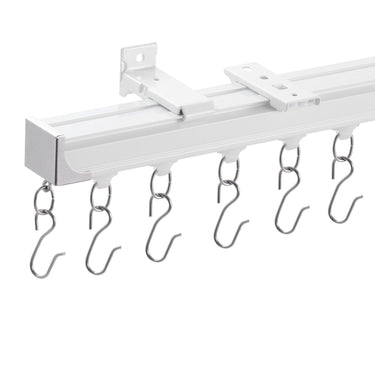 Ceiling Curtain Track Set 11.8 FT/3.6 Meter Room Divider with Hooks White