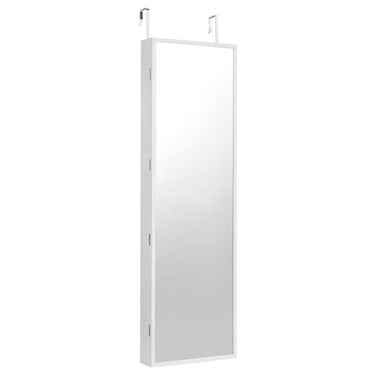 Mirror Jewelry Cabinet 47.05in Lockable Wall or Door Mounted Armoire White