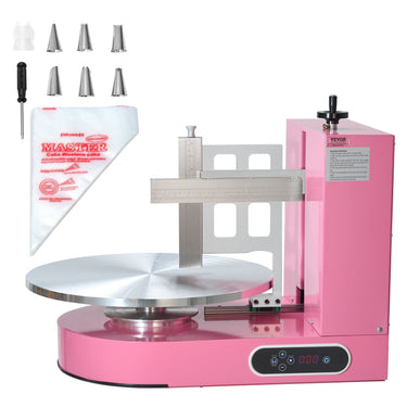 Cake Decorating Machine Cake Frosting Spreading for 4" to 16" Cake Pink