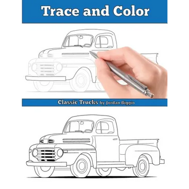 Trace and Color: Classic Trucks: Adult Activity Book