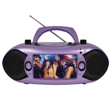 Emerson 7" Bluetooth DVD Boombox with AMFM Radio & Digital TV Lilac