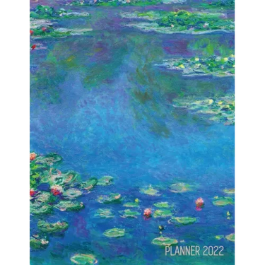 Claude Monet Daily Planner 2022: Water Lilies Painting Artistic French Impressionism Art Flower Organizer