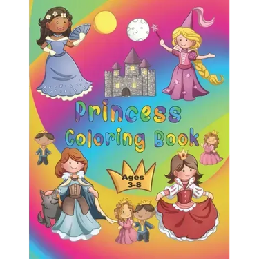 Princess Coloring Book: 50 princesses to color by kids ages 3-8