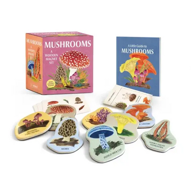 Mushrooms: A Wooden Magnet Set