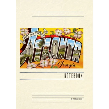 Vintage Lined Notebook Greetings from Atlanta