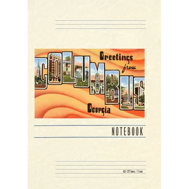 Vintage Lined Notebook Greetings from Columbus