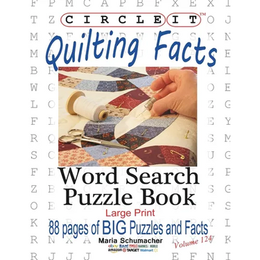 Circle It, Quilting Facts, Large Print, Word Search, Puzzle Book