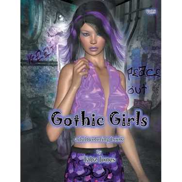 Gothic Girls Adult Coloring Book