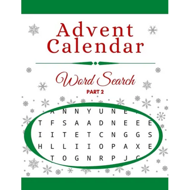 Advent Calendar Word Search: Christmas Activity & Puzzle Book for Gift Holiday Countdown Part 2