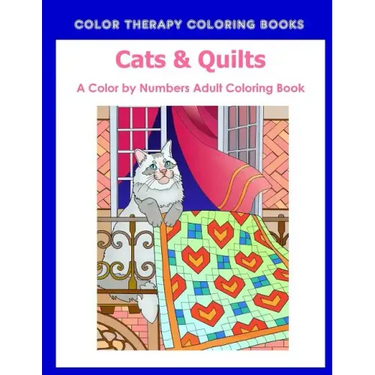 Cat & Quilts Color by Numbers Adult Coloring Book