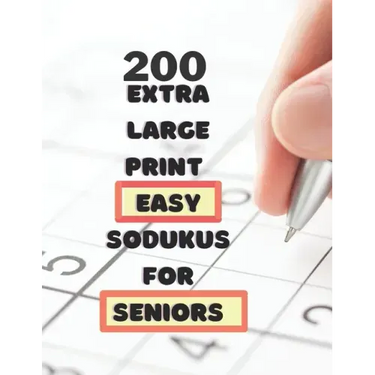 200 Extra Large Print Easy Sudokus for Seniors: 9 X9 puzzles with solutions - for men, women, seniors, adults - Cut memory loss -one large puzzle per