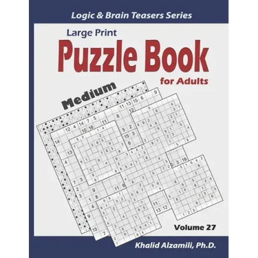Large Print: Puzzle Book for Adults: 100 Medium Variety Puzzles (Samurai Sudoku, Kakuro, Minesweeper, Hitori and Sudoku 16x16)