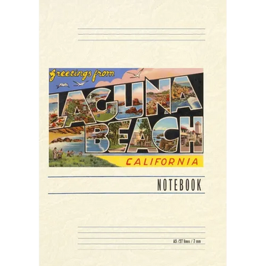 Vintage Lined Notebook Greetings from Laguna Beach, California