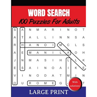 Word Search Puzzles For Adults Large Print With Solutions: Word Search Book for Adults, Teens 100 Puzzles Games with Solutions Cleverly Hidden Word Se