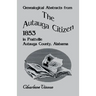 Genealogical Abstracts from the Autauga Citizen, 1853, in Prattville, Autauga County, Alabama