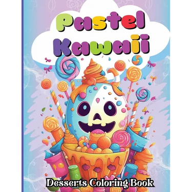 Pastel Kawaii Desserts Coloring Book: A Fun and Easy, Family-Frendly whit Delicious Desserts and Sweet Candy Treats for All Ages