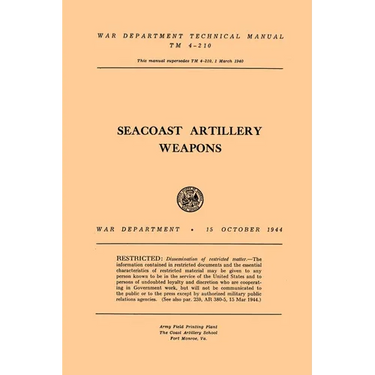 Seacoast Artillery Weapons