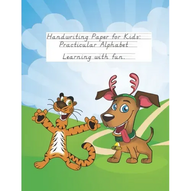 Handwriting Paper for Kids: Practicular Alphabet Learning with fun.: Cursive Writing Books and Practice Paper:3-Line and Checkered Writing Sheets(