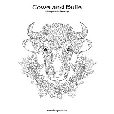 Cows and Bulls Coloring Book for Grown-Ups 1