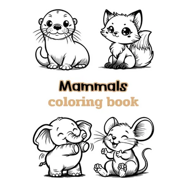 Mammals coloring book: Children's coloring pages + word search puzzles