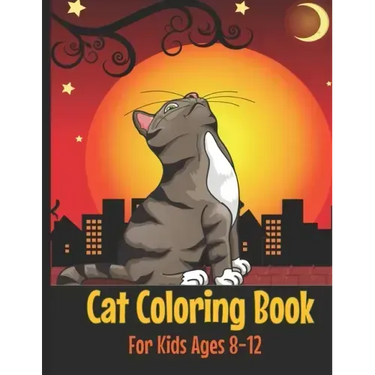 Cat Coloring Book: Cute Cat Coloring Book for Kids Ages 8-12