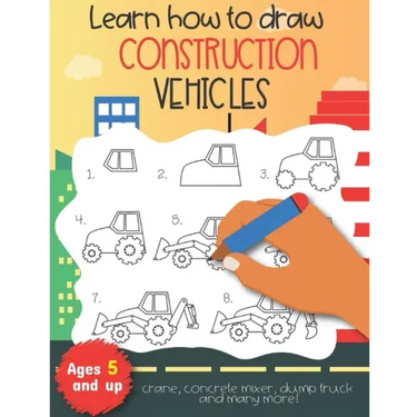 Learn how to draw construction vehicles crane, concrete mixer, dump truck, and many more! Ages 5 and up: Fun for boys and girls, PreK, Kindergarten