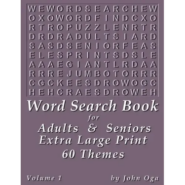 Word Search Book For Adults & Seniors: Extra Large Print, Giant 30 Size Fonts, Themed Word Seek Word Find Puzzle Book, Each Word Search Puzzle On A Tw