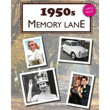 1950s Memory Lane: Large print book for dementia patients
