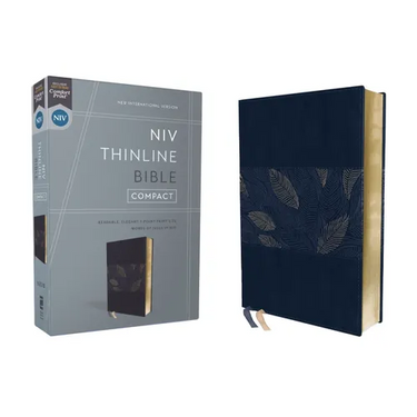 Niv, Thinline Bible, Compact, Leathersoft, Blue Floral, Red Letter, Comfort Print