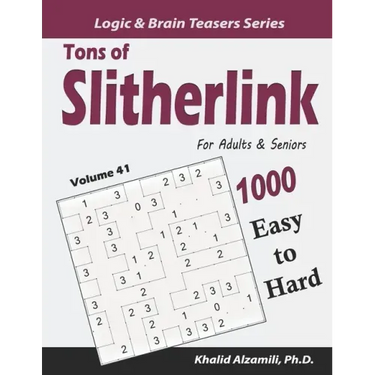 Tons of Slitherlink for Adults & Seniors: 1000 Easy to Hard Puzzles (10x10)