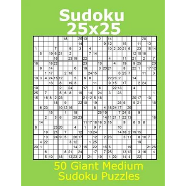 Sudoku 25x25 50 Giant Medium Sudoku Puzzles