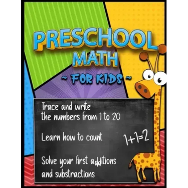 Preschool Math for Kids (Workbook Age 3+): Learning numbers by tracing and writing, Learning counting, Learning addition and substraction, Homeschooli