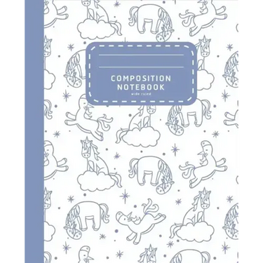 Composition Notebook: Lovely Wide Ruled Unicorn Notebook - Composition Notebook For Girls - School Notebook