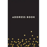 Address Book: Black with Yellow Dots, 6x9, 130 Pages, Professionally Designed