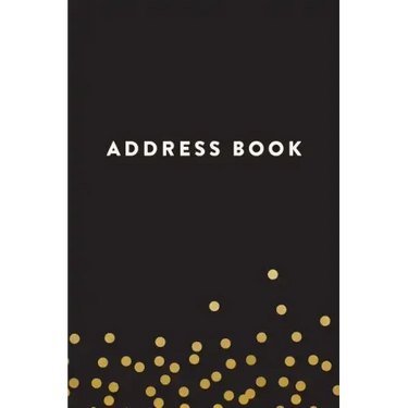 Address Book: Black with Yellow Dots, 6x9, 130 Pages, Professionally Designed